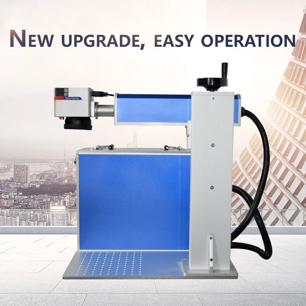 Mopa Color Mask 3D dynamic Marker Raycus Metal fiber laser 20W 30W 50W fiber laser marking machine with rotary