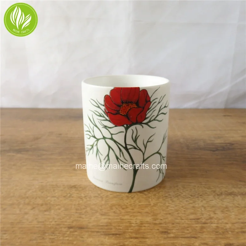 For bee wax Round Ceramic Candle Jar / Vessel / Holder / Container