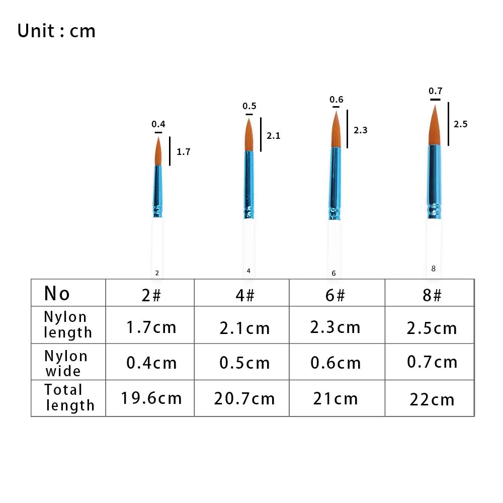 Keep Smiling 4pcs Nylon Hair Wood Handle Watercolor Acrylic Artist Face Paint Artist Brush for Painting