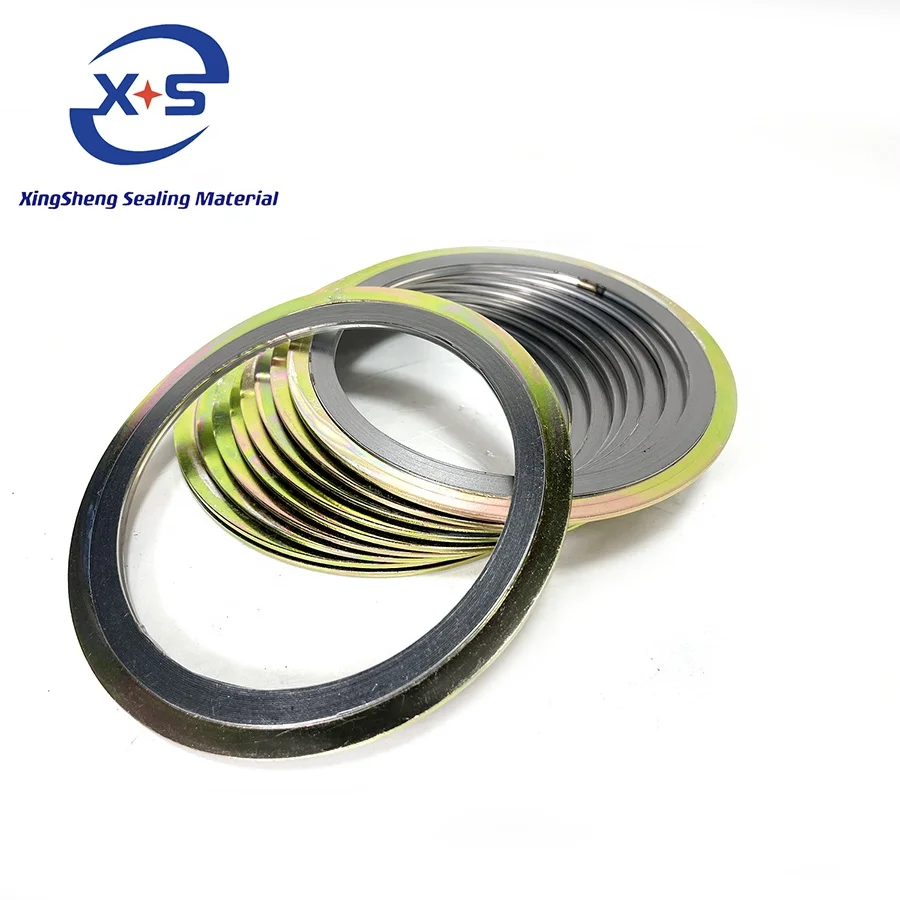 xingsheng Gaskets for flange pipes Metal Spiral Wound Gasket with Outer Ring Valve gasket with positioning ring