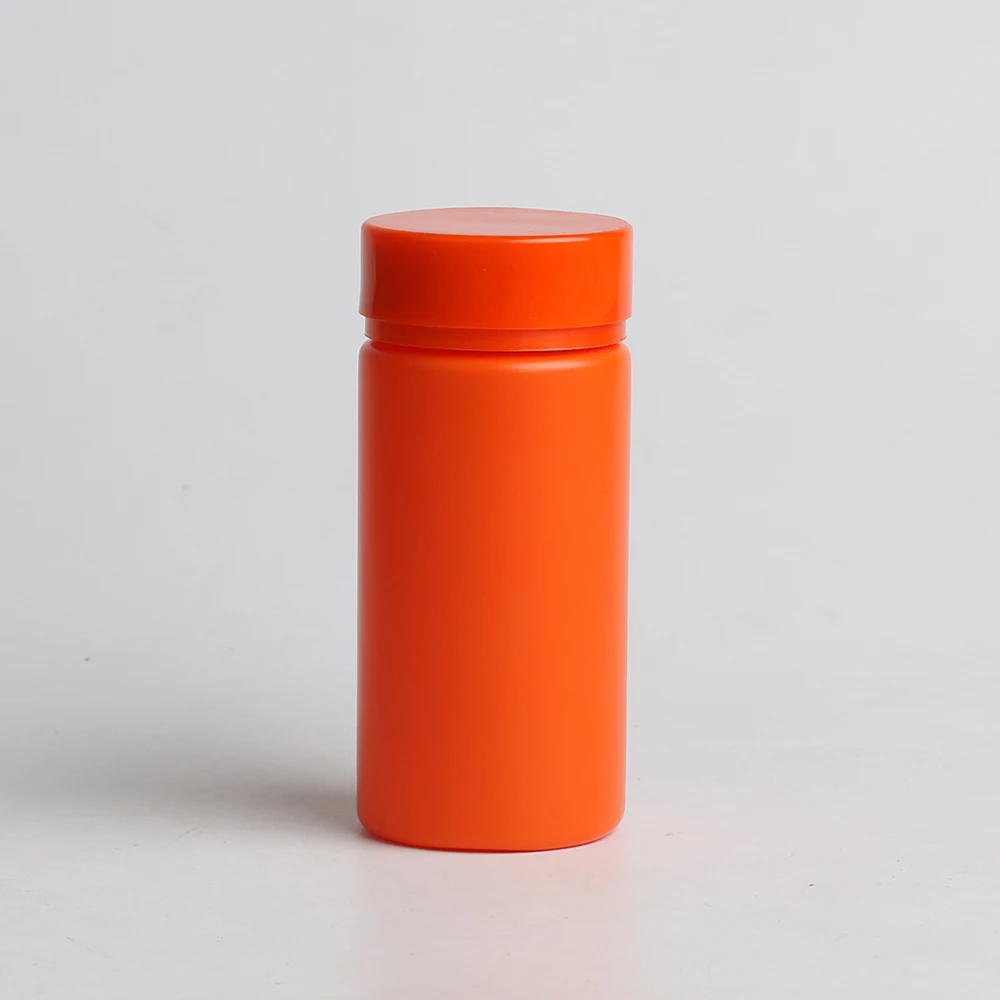 Empty Plastic PE 150ml Health Products Taurine Bottle PET Qianlin Bottle Orange Net Red Bottle Vitamin Effervescent jar