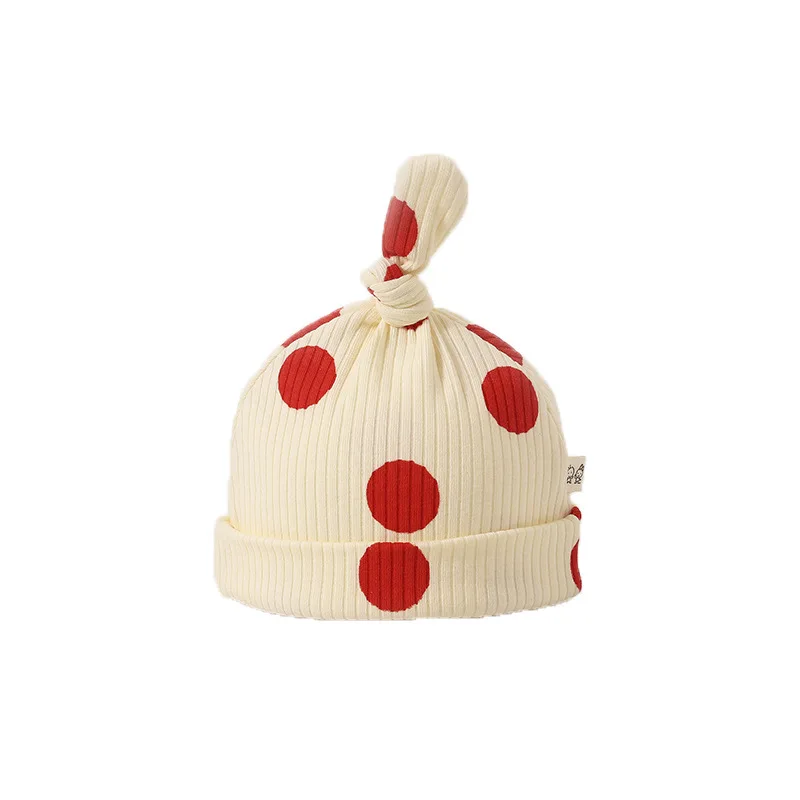 В Корейском стиле; В том же стиле детская шапка на осень и зиму простые в горошек для младенцев шапочка из хлопка это модель позволит Вашему ребенку согреться шляпа 0-3 месяцев
