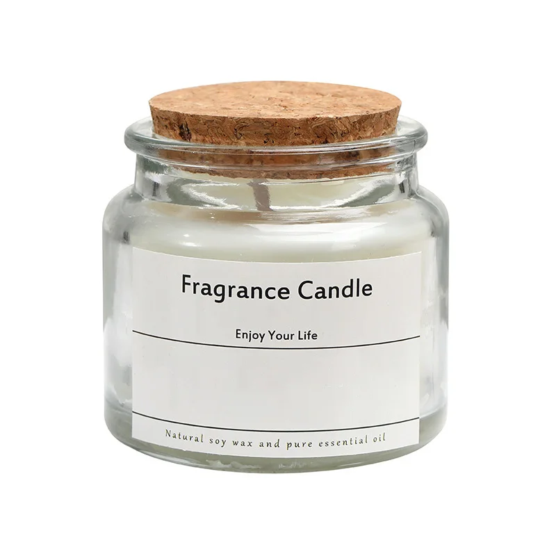 In Bulk Creative Souvenir Glass Jar Scented Candle Wooden Plug Aroma Candle With Clear Amber Green Jar