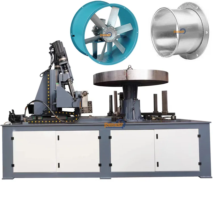 Automatic Vertical TDF Axial Flow Blower Crust Fan Flange Forming And Housing Machine