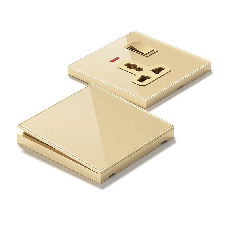 S3.1 grey electric switch large board acrylic touch wall switches wifi usb wall socket for household