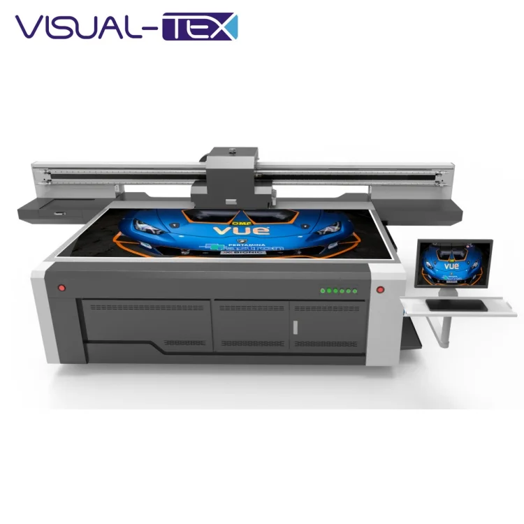 Visual-Tex high quality 2713 uv flatbed printer with roll to roll with Gen6 head
