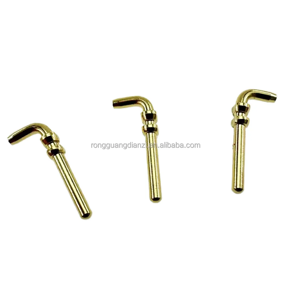 Customized AC/DC power plug Medical welding Welding wire terminal Solid brass nickel plated gold plated pin bent pin