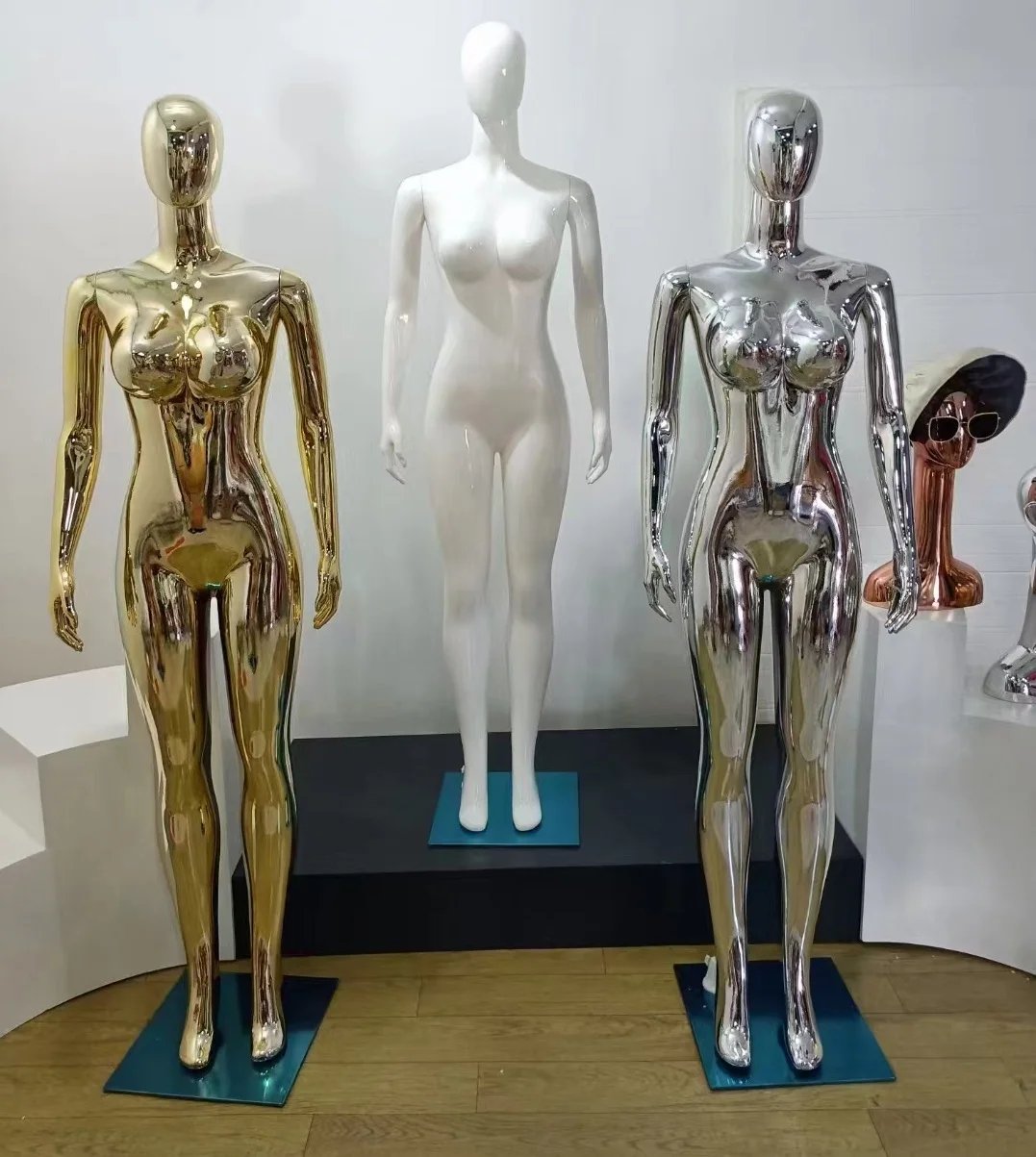 Plastic Brazilian Female  Curvy Mannequin BBL Mannequin Electroplated Gold Silver  and Brilliant White Options Available