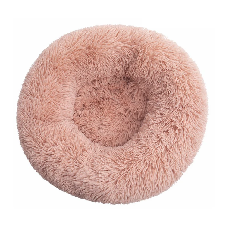 
New design soft plush quick detachable pet cushion round dog bed 