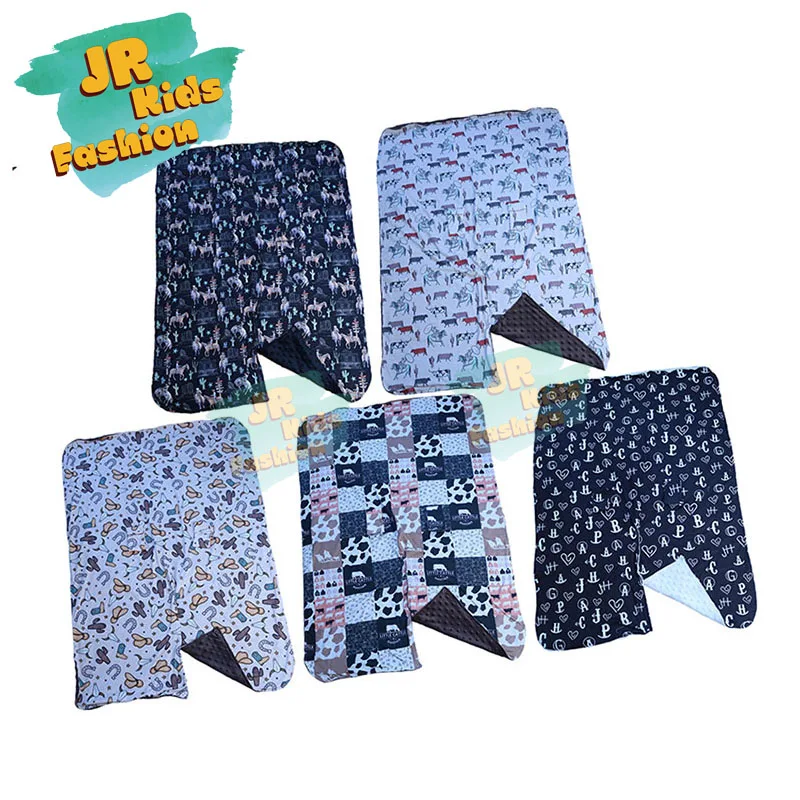 Custom Winter Newborn Baby Car Seat Cover With Slit Western Style Cattle Printed Milk Silk Fabric Infant Baby Car Seat Cover