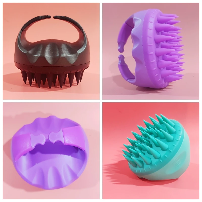 Handheld Shampoo Brush Dandruff Removal Exfoliator Wet Dry Hair Growth Silicone Head Scrubber for Washing Hair Scalp Massager