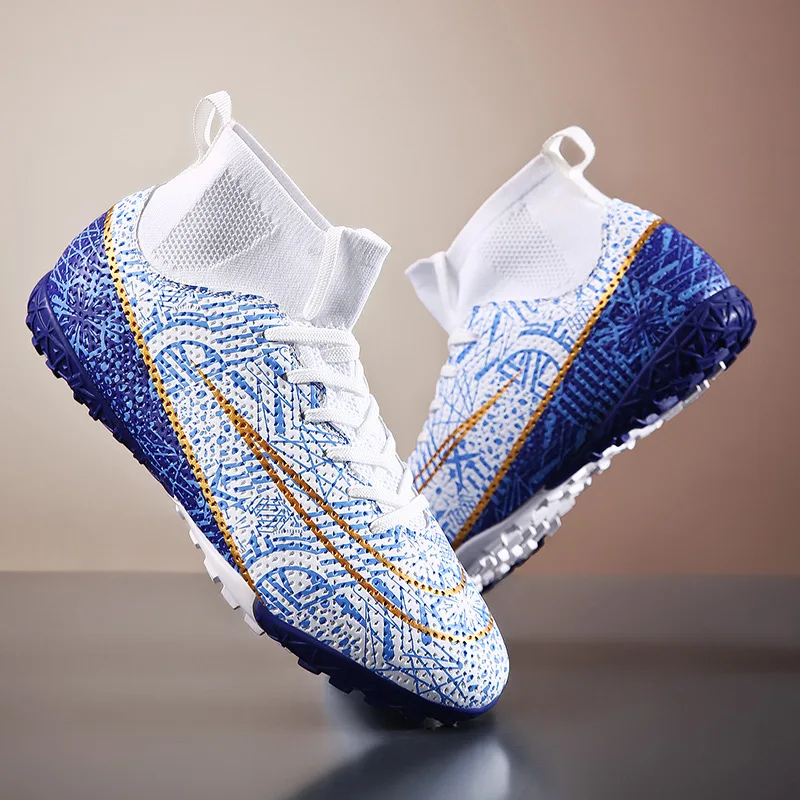 Direct selling football shoes high top breathable sports shoes AG/FG professional training turf football shoes
