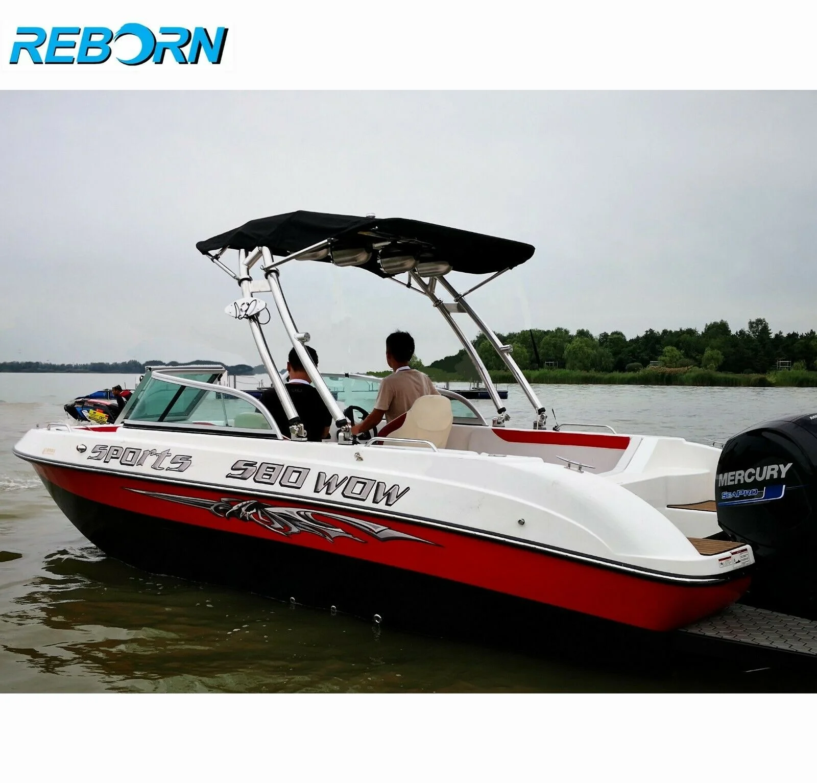 Reborn Launch Forward-facing White Coated Boat Wakeboard Tower Fast Install and Fold Down Boat Tower