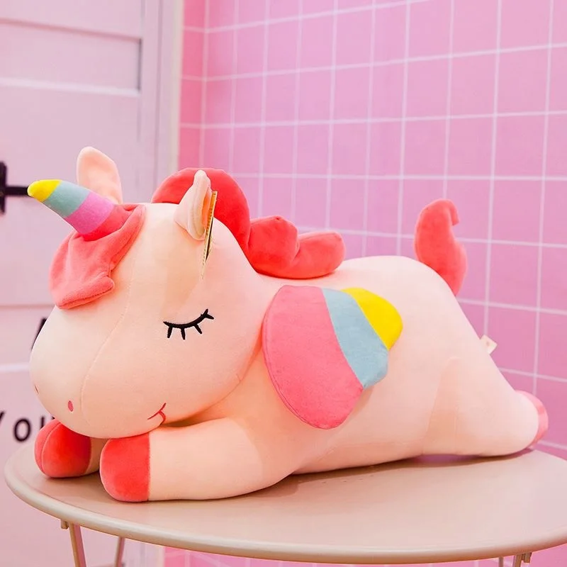 Hiton Children Stuffed Animal Sleeping Hawaii Plush Unicorn 60 Cm Rainbow Unicorn Plush Toys