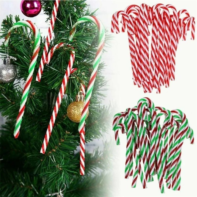 Red and White Xmas Acrylic Candy crutch for Christmas Tree Hanging Ornaments Decor
