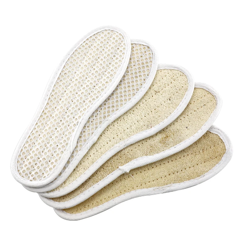 Wholesale loofah insoles safe for the feet providing a comfortable feeling eco-firendly material meticulous seam