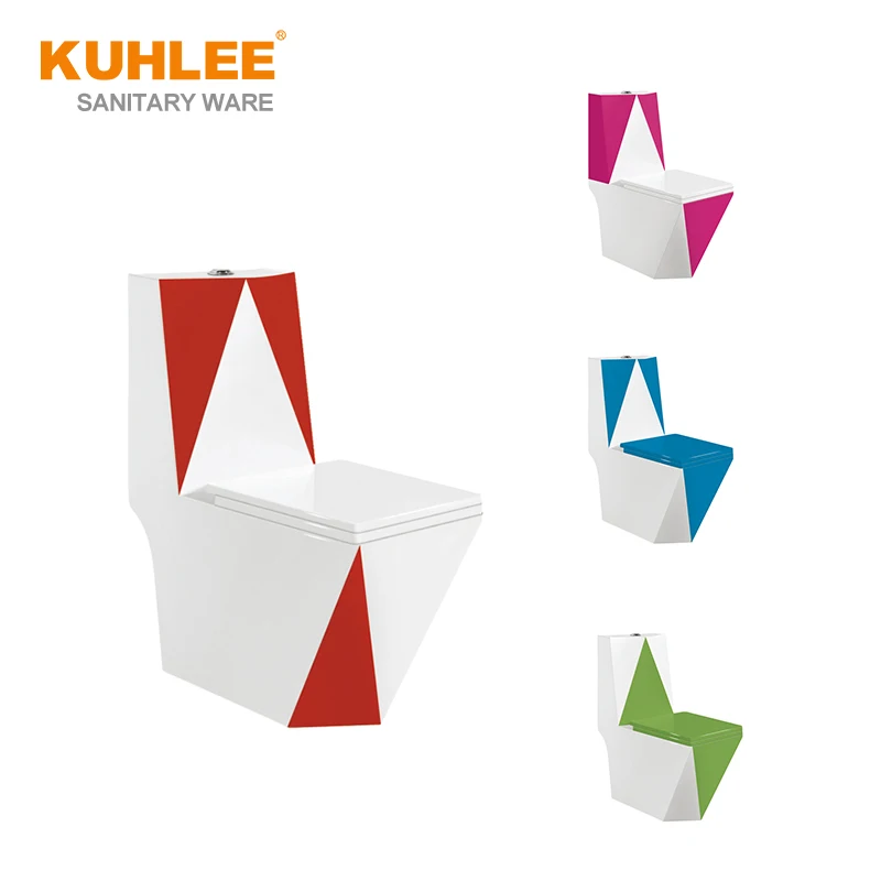 
Middle East Market Sanitary Ware Suite Ceramic Color Bathroom WC One Piece Toilet 