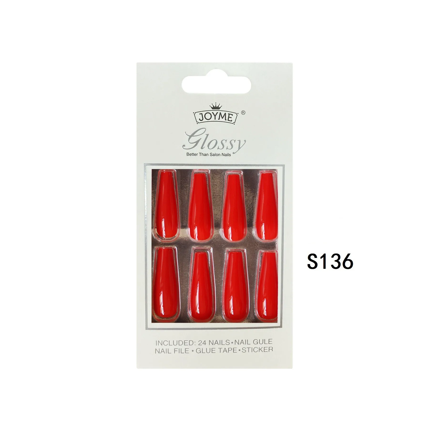 New Solid Color  Long Ballet False Nails French Coffin Shape Artificial Press On Nails