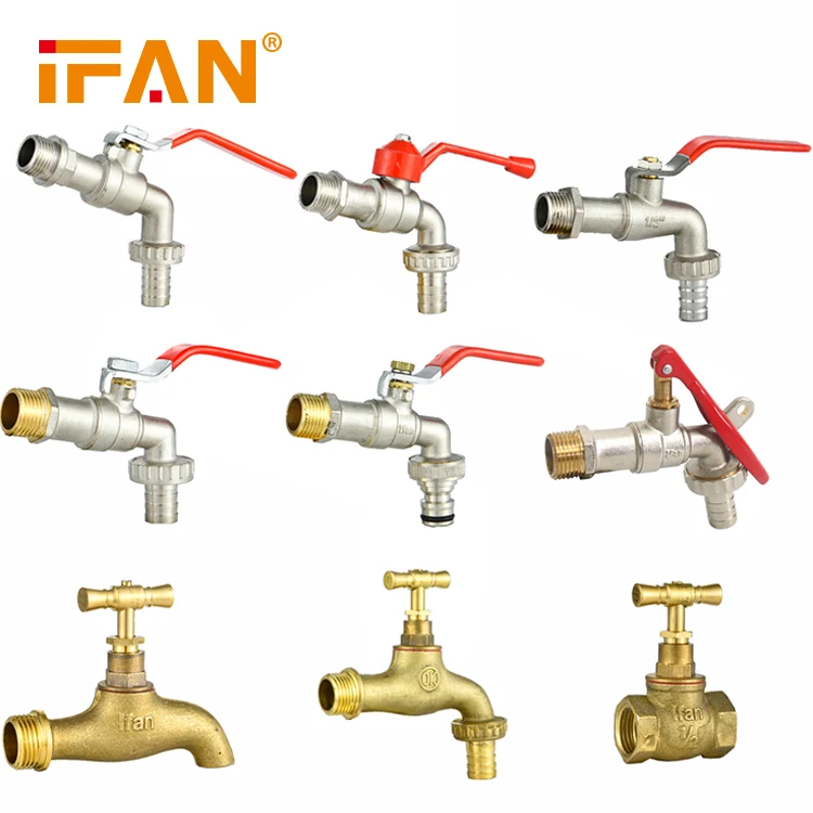 Ifan Wholesale Bibcock Water Tap Full Sizes Brass Bibcock Water Tap With Water Outlet
