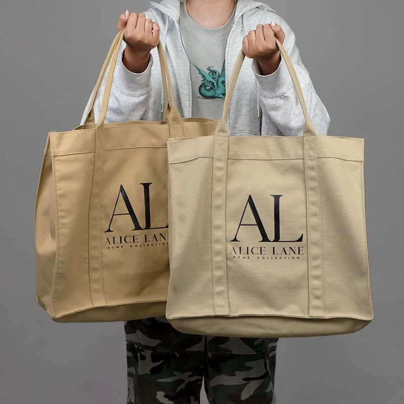 Original Factory Customized Large Cotton Shopping Tote Bag Reusable Canvas Tote Bags with Custom Printed Logo