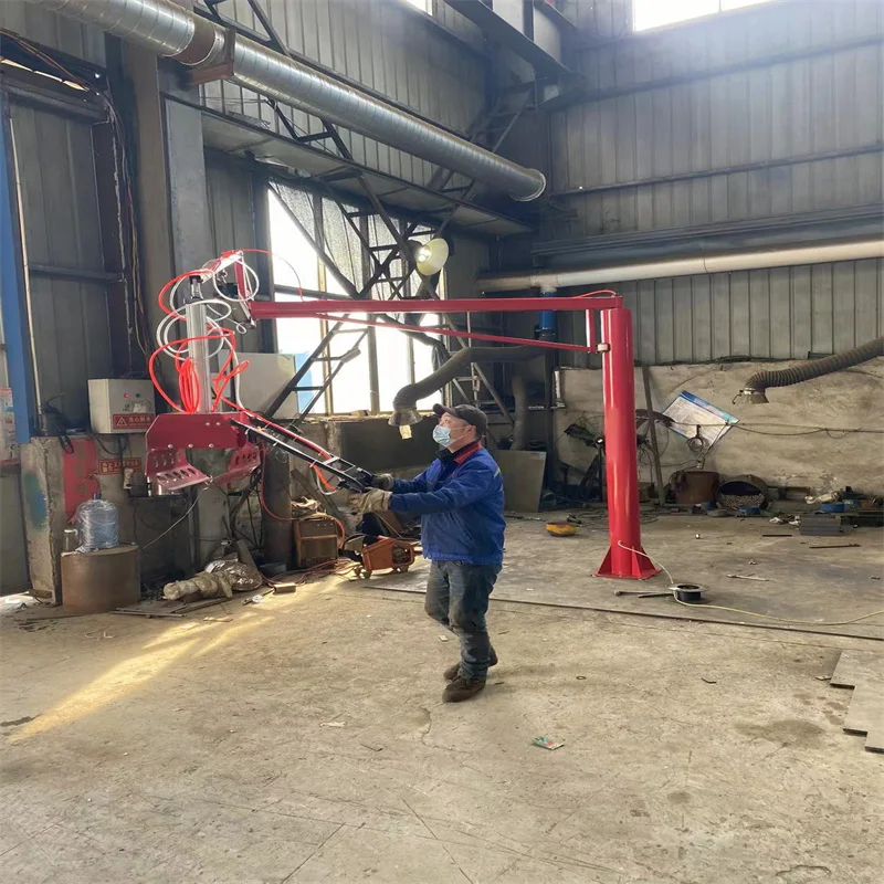 Mobile counterbalance crane truck load assisted mechanical arm pneumatic mechanical gripper cement fertilizer handling machine
