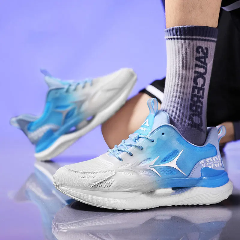 ODM OEM Customized Brand Women Sports Shoes New Breathable Casual Running Shoes Popcorn Soft Sole 2024 White Sneakers for Men