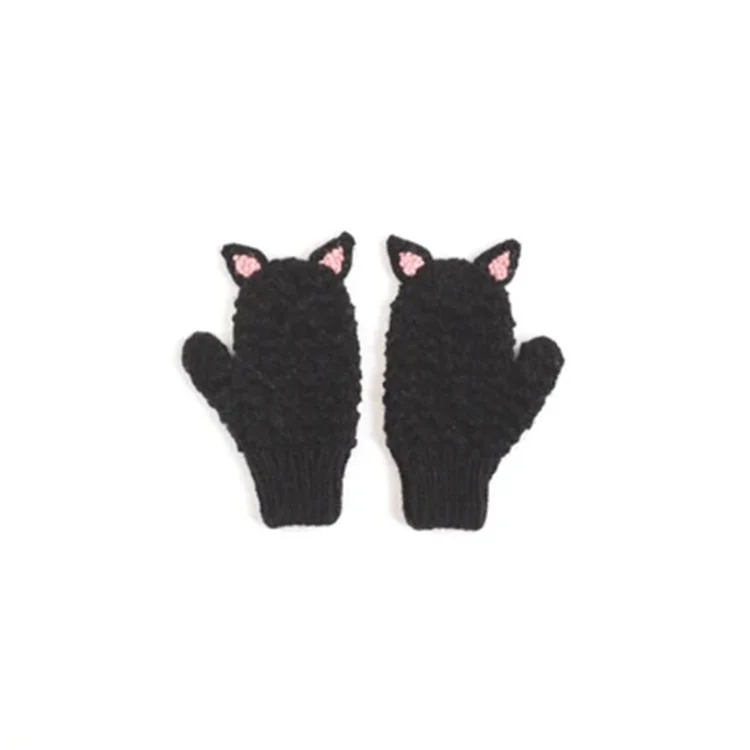 Wholesale Kids Wool Animal Mitten Custom Made Knitted Animal Mitten Hand Knitted Alpaca Sheep Mitten