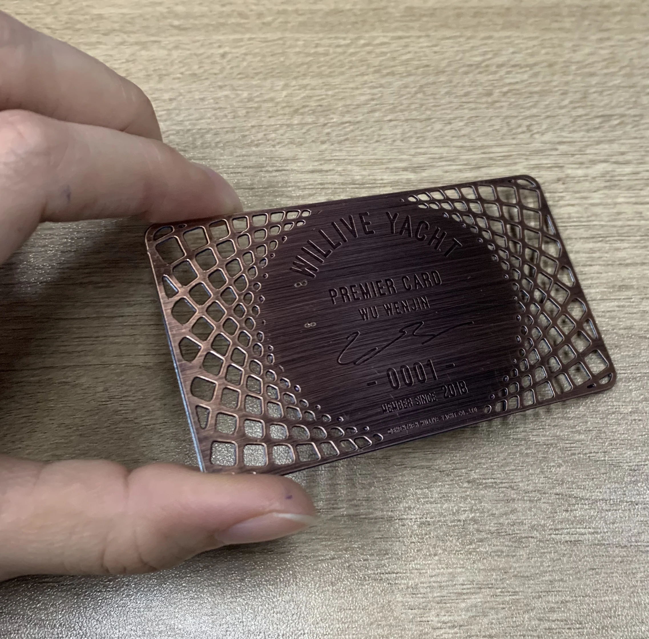 NFC Hybrid Hidden Metal Business Card Brush with Printing and Cutout