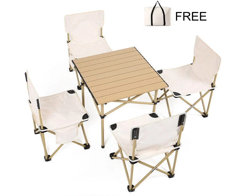 Light metal frame portable outdoor camping garden folding table and chair set