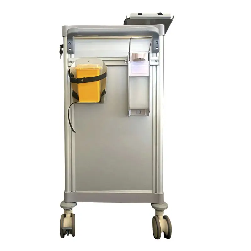 Portable Rear CPR Board Medical Monitors Emergency Crash Cart Trolley