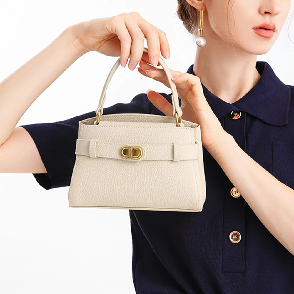 Guangzhou Latest Bags 2023 Women Cow Hide Genuine Pure Leather European Hand Bags Luxury Handbags Cowhide