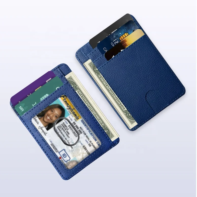 Wholesale PU RFID Card Holder Business Card Wallet Unisex 8 Card Slot Blocking Cardholder