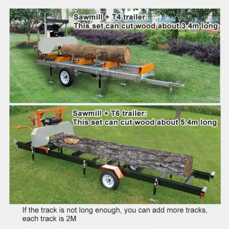 portable mobile sawmill wood  machine with trolley wood machine