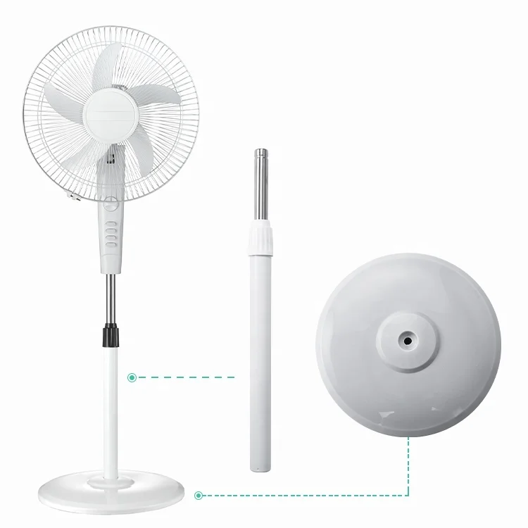 White Adjustable Height Round Stand Fan Base Spare Part Column With Hex Screw Washer