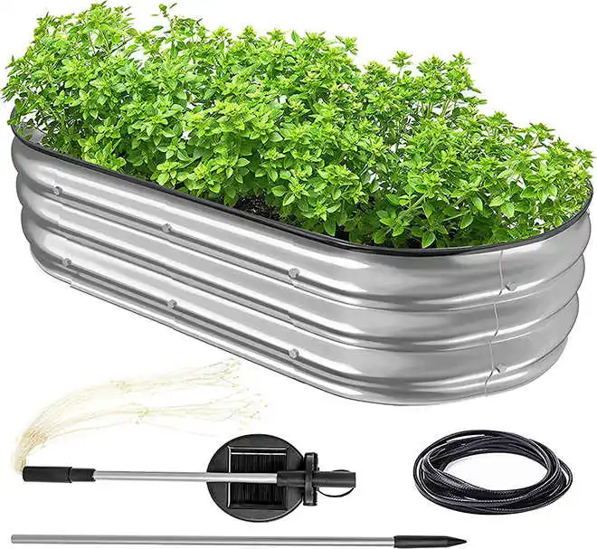 Metal Modular Raised Plant Bed Galvanized Garden Bed for Flower Pot and Planter Large Outdoor Garden Aluzinic Plant Box