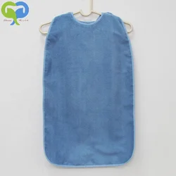 Terry Cloth Adult Bib Waterproof aprons for Eating Reusable Mealtime Clothing Protector for Elderly and Patients Washable
