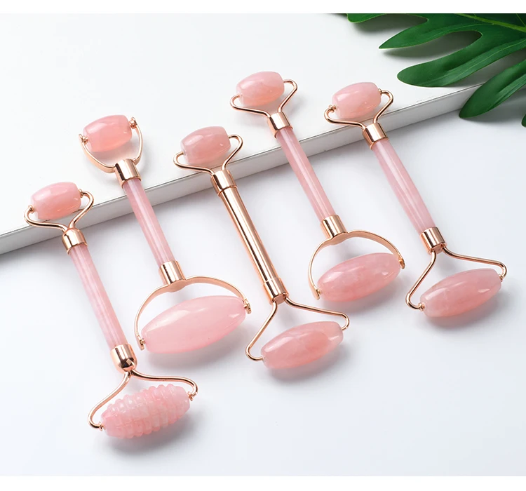 
Wholesale Best Price Jade Roller Natural Big Rough Head Rose Quartz Roller For Facial Massage 