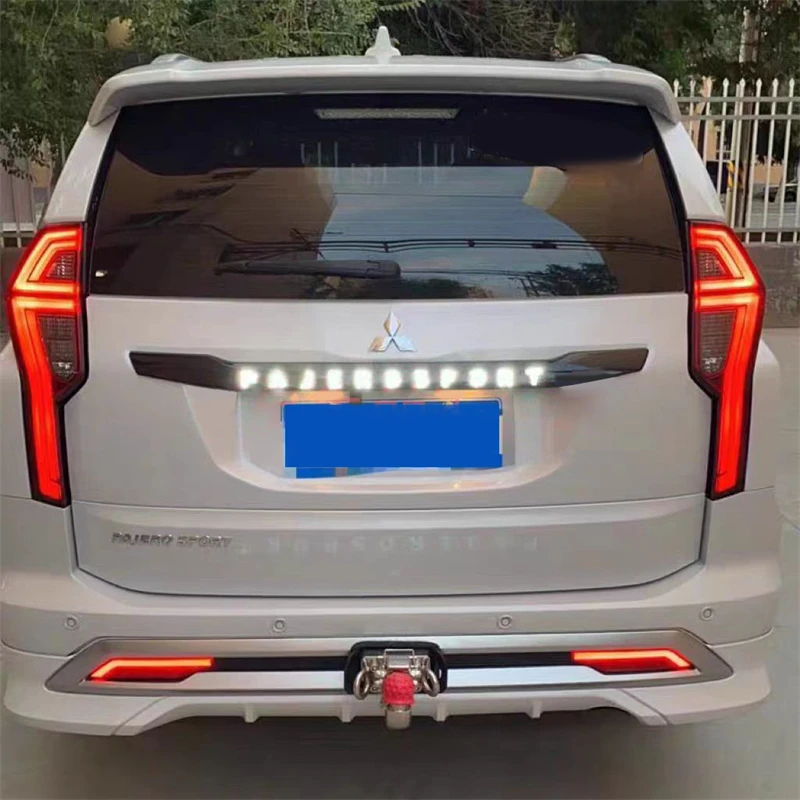LED Rear Trunk Lid trim modified lights For Mitsubishi pajero Montero sport  2016 - 2020 Reflector Brake lamp drl tail Light