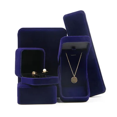 Wholesale Custom Logo Velvet Jewelry Box Luxury Earring Bracelet Necklace Ring Box Storage velvet jewelry box