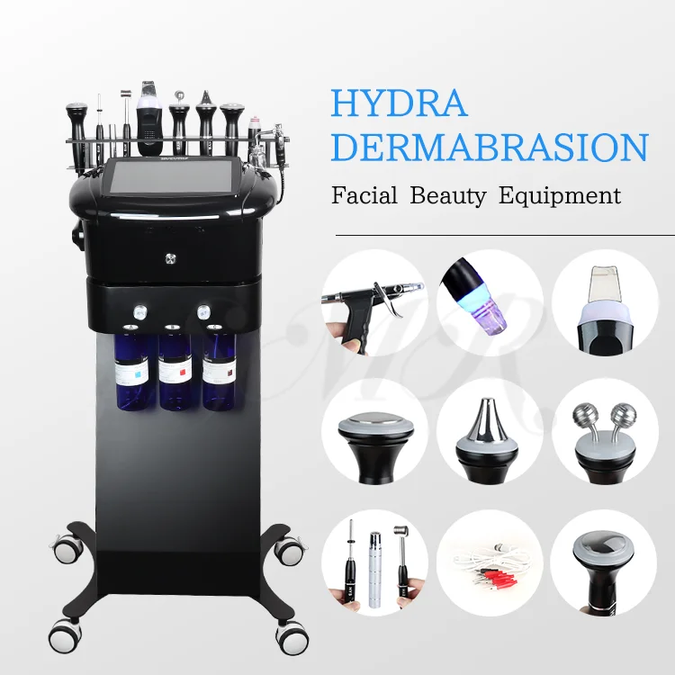 9 In 1 Crystal Microdermabrasion Diamond H2o2 Water Aqua Peeling Hydra Oxgen Facial Hydro skin scrubber machine