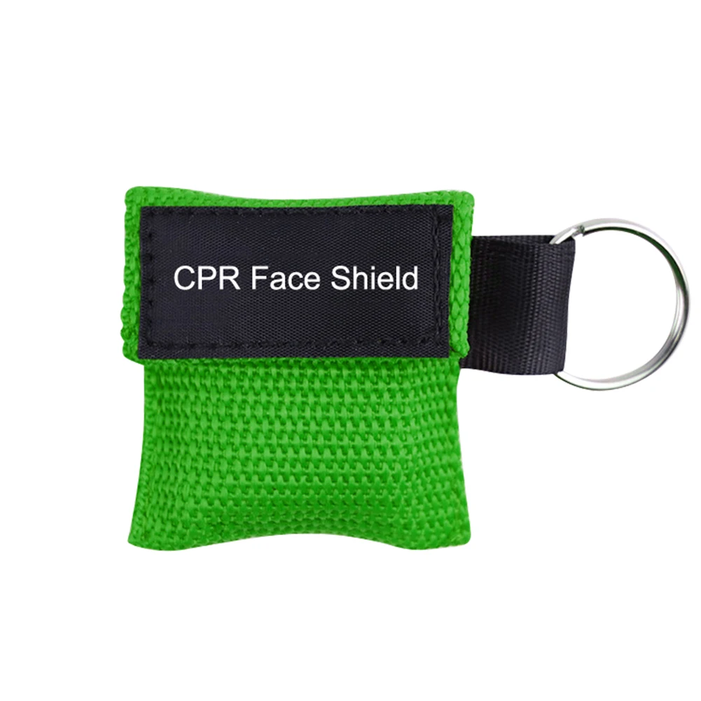 Customized First Aid Resuscitation Emergency Hot Sale Disposable Mini CPR LifeKey Medical Training Face Shield CPR Mask Keychain