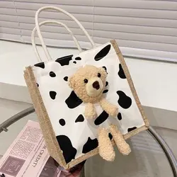 Wholesale mini tote canvas Teddy bear canvas purse