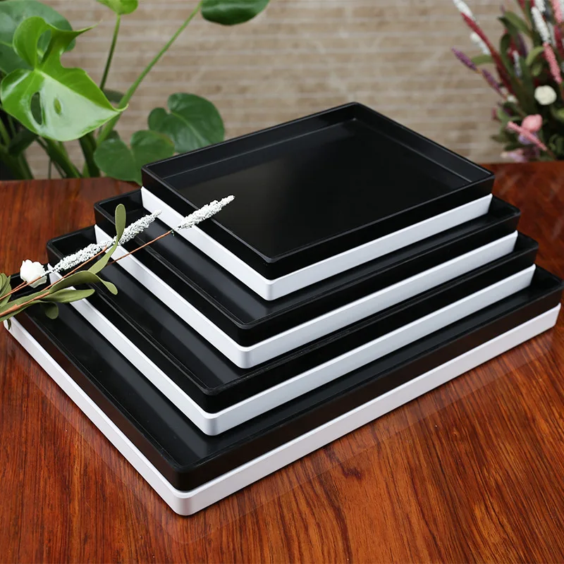 Nordic Plastic Tray Rectangular Storage Tray Home Kitchen Supply Fruit Dessert Trays Cup Plate Tableware Multi-function