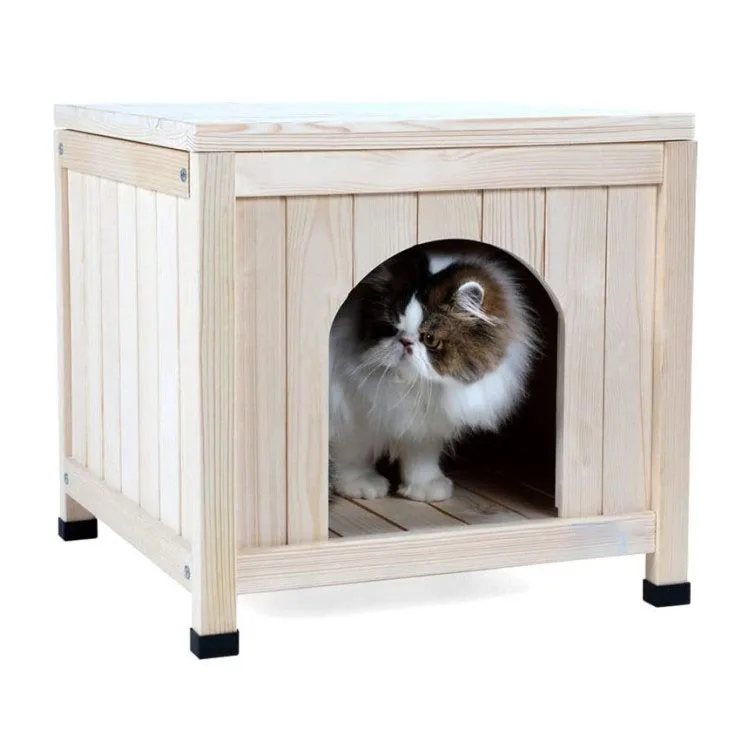 Wooden Pet House Furniture with Elevated and Ventilate Floor for Small Pet