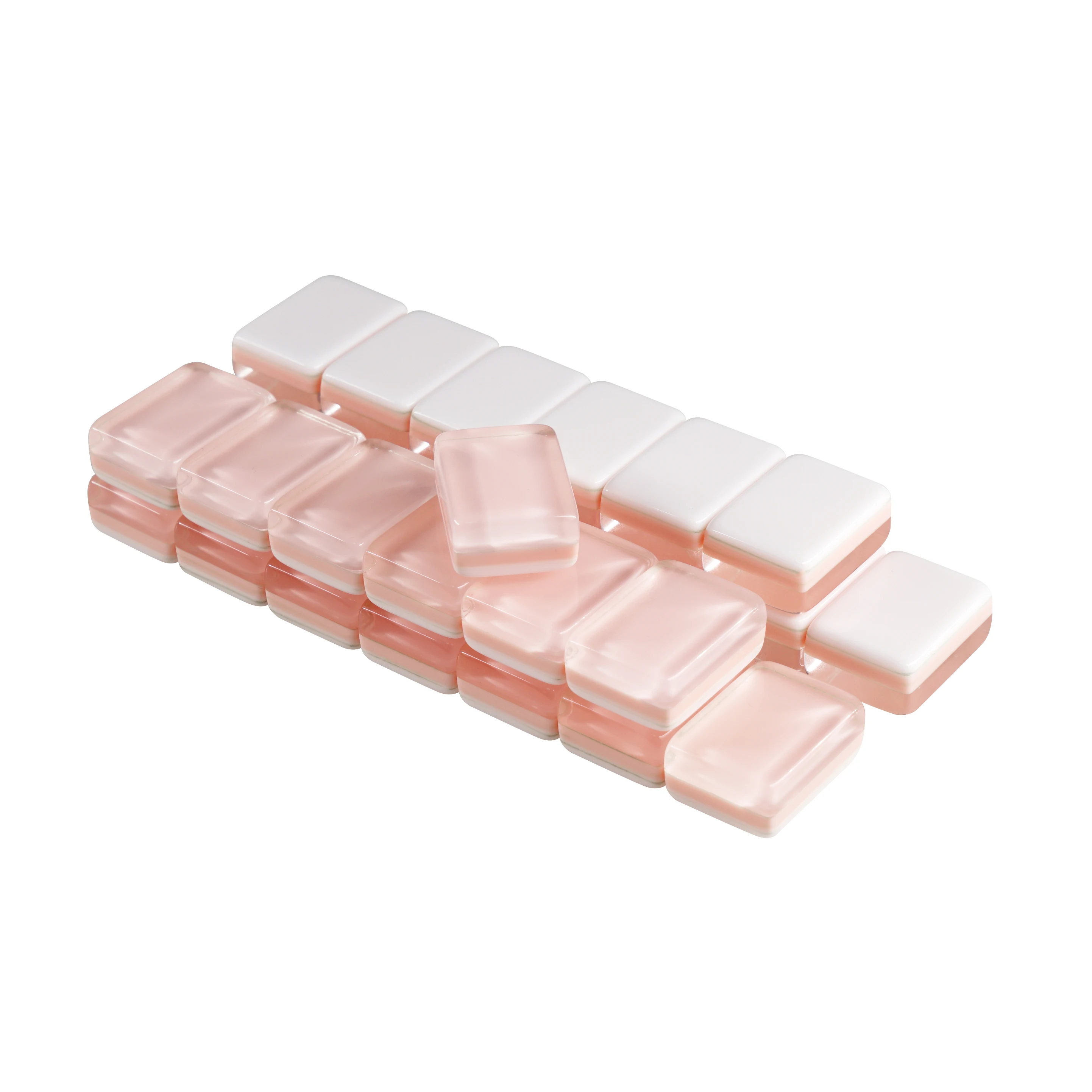 Pink Triple-layered Blank Mahjong Tiles Customizable American Singapore Malaysia Chinese Mahjong Jeu Tiles Set