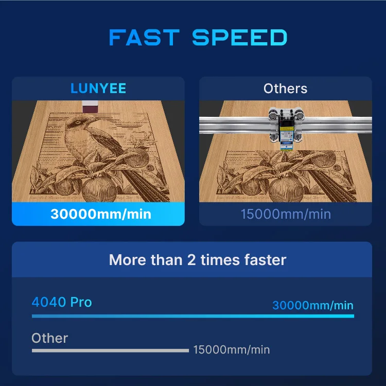 LUNYEE 4040pro Двухосная полноосевая линейная направляющая прочный диод 40*40 см лазерная машина для кожи