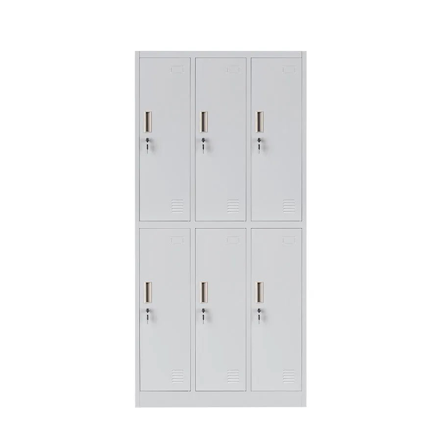 Steel Six Doors Locker Cabinet Metal Storage Lockers For Changing Room School Metal Wardrobe