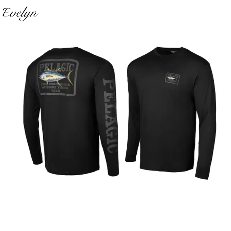 EVELYN OEM ODM Long Sleeve round Neck Fishing Suits Uv Fishing Gear Outdoor Quick-Drying Breathable T-shirt Fishing Suits