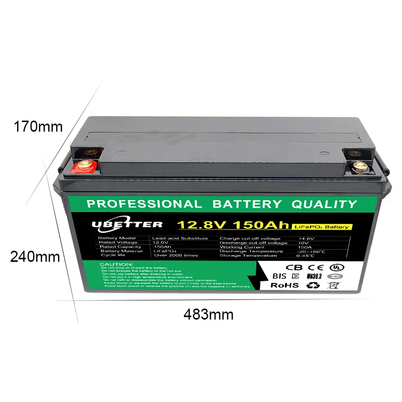 Длительный срок службы морской лодки RV Солнечный 4000 циклов lifepo4 12v 200Ah литиевая батарея