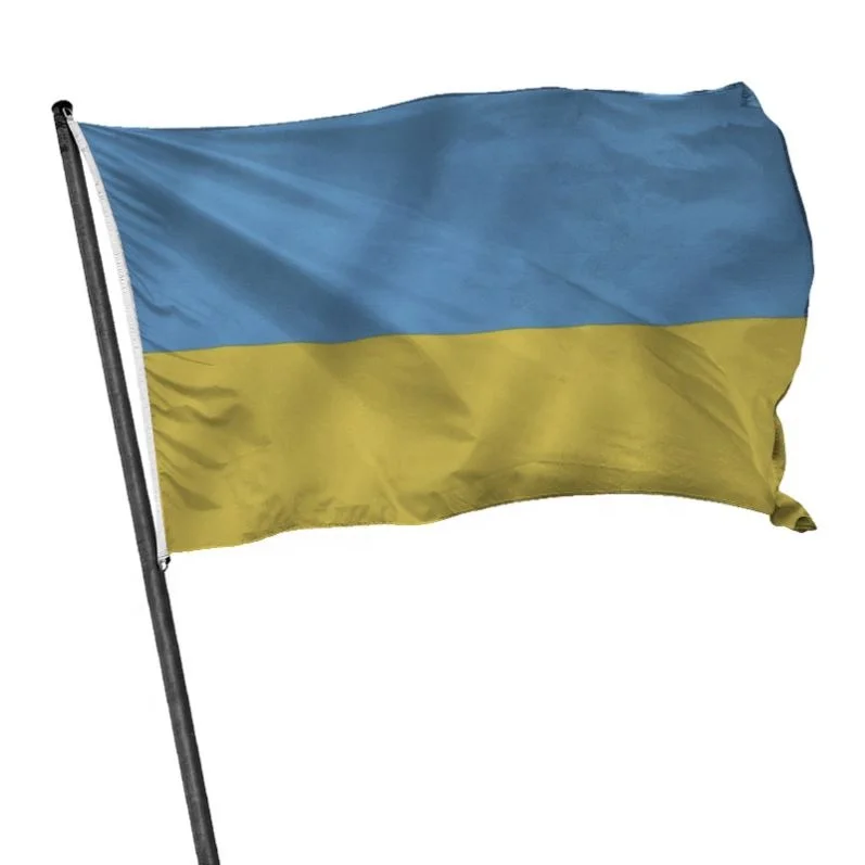 Manufacturer Wholesale 100% Polyester Football Game Events Custom Different Sizes Ukraine Flag National Flags Banners